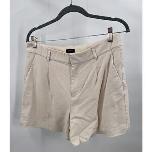 J.CREW Womens Size 8 Viscose & Linen Blend Re-Imagined Shorts Cream